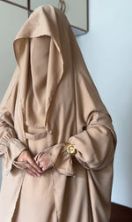 Load image into Gallery viewer, Saudi or Irani Jilbab Full Length Blue and Nose Pc Firdous Fabric