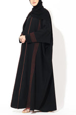 Load image into Gallery viewer, Black Zari Kaftan Abaya