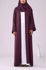 Load image into Gallery viewer, Dark Plum Zoom Abaya