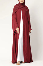 Load image into Gallery viewer, Simple Everyday Abaya - Front Open Maroon