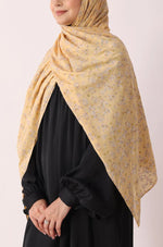 Load image into Gallery viewer, Yellow Bloom Print Modal Hijab