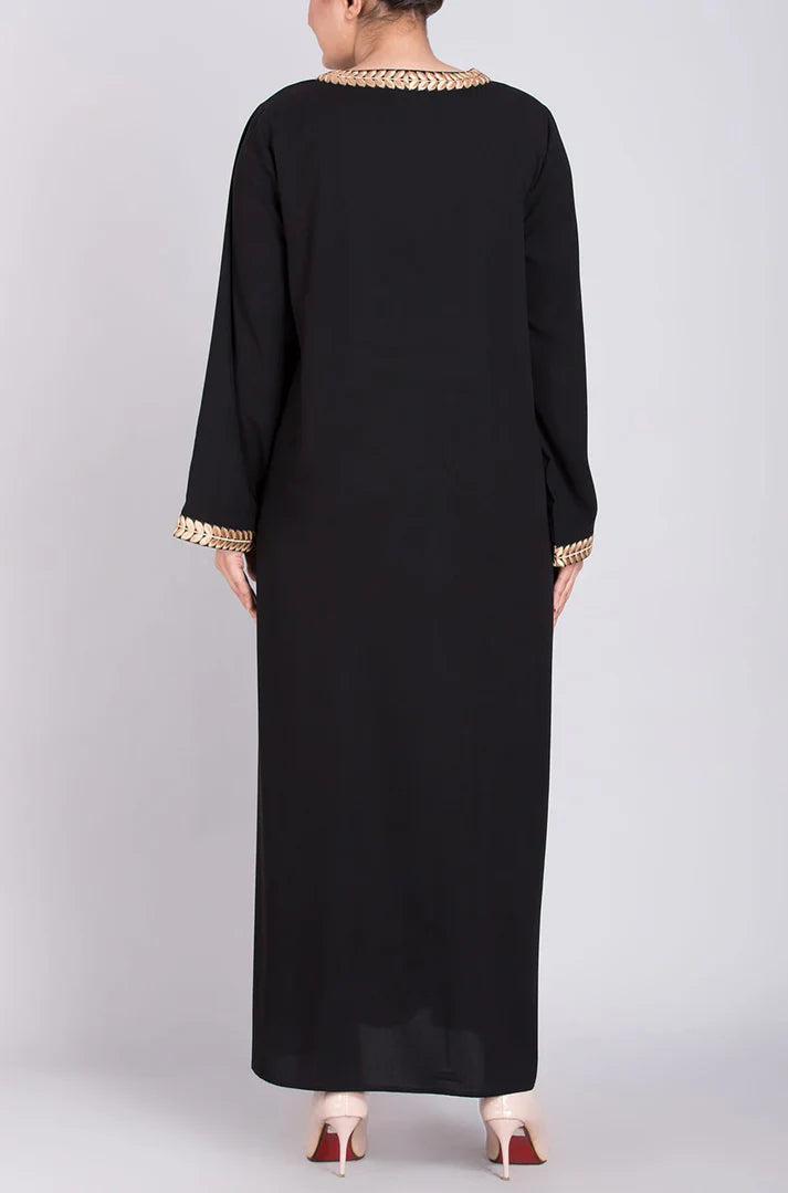 Embroidered Black Abaya
