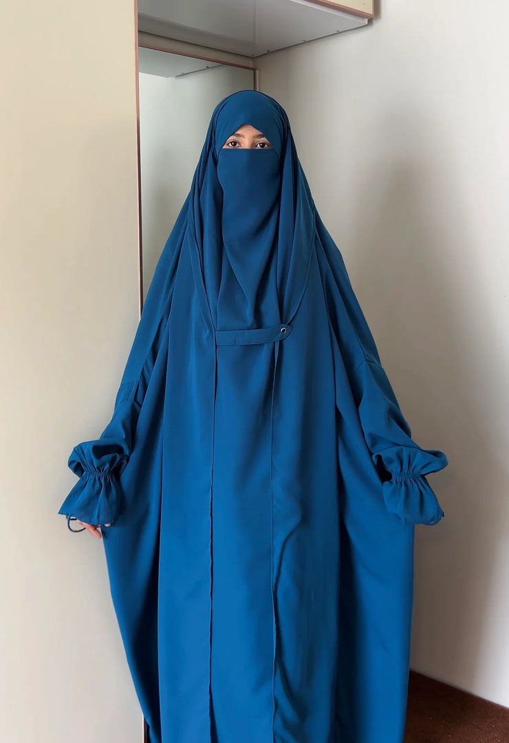 Saudi or Irani Jilbab Full Length Blue and Noise Pc Firdous Fabric