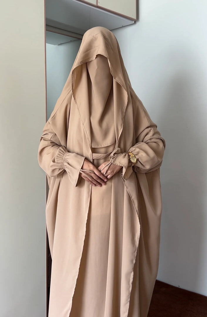 Saudi or Irani Jilbab Full Length Blue and Nose Pc Firdous Fabric