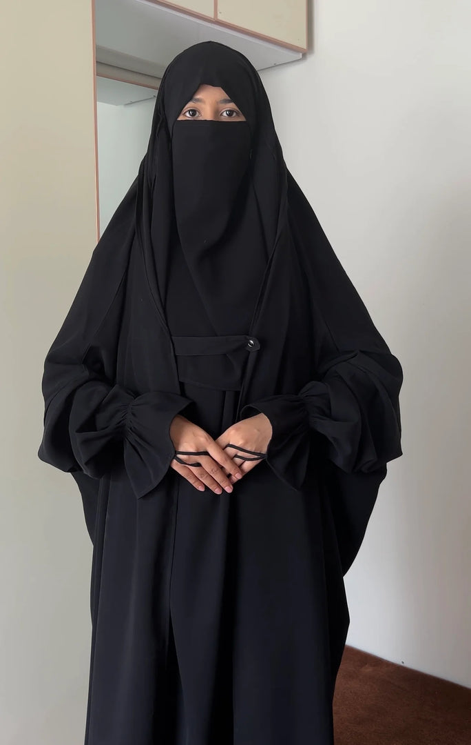 Saudi or Irani Jilbab Full Length Blue and Noise Pc Firdous Fabric