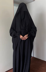 Load image into Gallery viewer, Saudi or Irani Jilbab Full Length Blue and Noise Pc Firdous Fabric