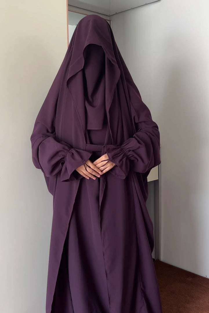 Saudi or Irani Jilbab Full Length Blue and Nose Pc Firdous Fabric