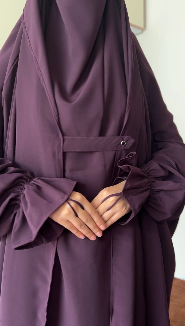 Saudi or Irani Jilbab Full Length Blue and Nose Pc Firdous Fabric