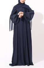 Load image into Gallery viewer, Elegant Purple Grey Flow Abaya with Matching Hijab