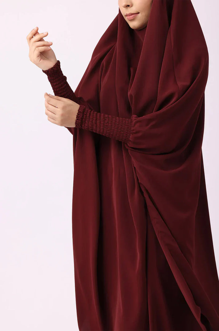 Maroon Jilbab   02 Piece / Prayer Set