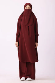 Maroon Jilbab   02 Piece / Prayer Set