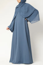 Load image into Gallery viewer, Elegant  Modest Maxi Dress with Flared Sleeves – Abaya Style for Muslim