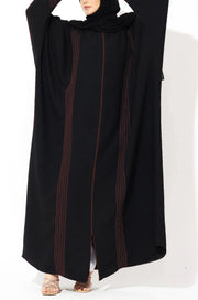 Black Zari Kaftan Abaya