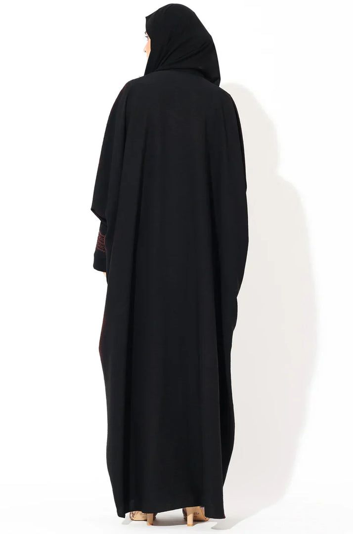 Black Zari Kaftan Abaya