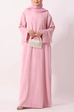 Load image into Gallery viewer, Luxury Floral Abaya Dress Powder Blue